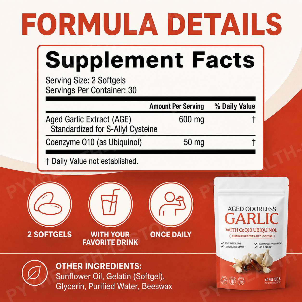 Odorless Aged Garlic Extract S – обзор и цена Coq10 Ubiquinol Softgel