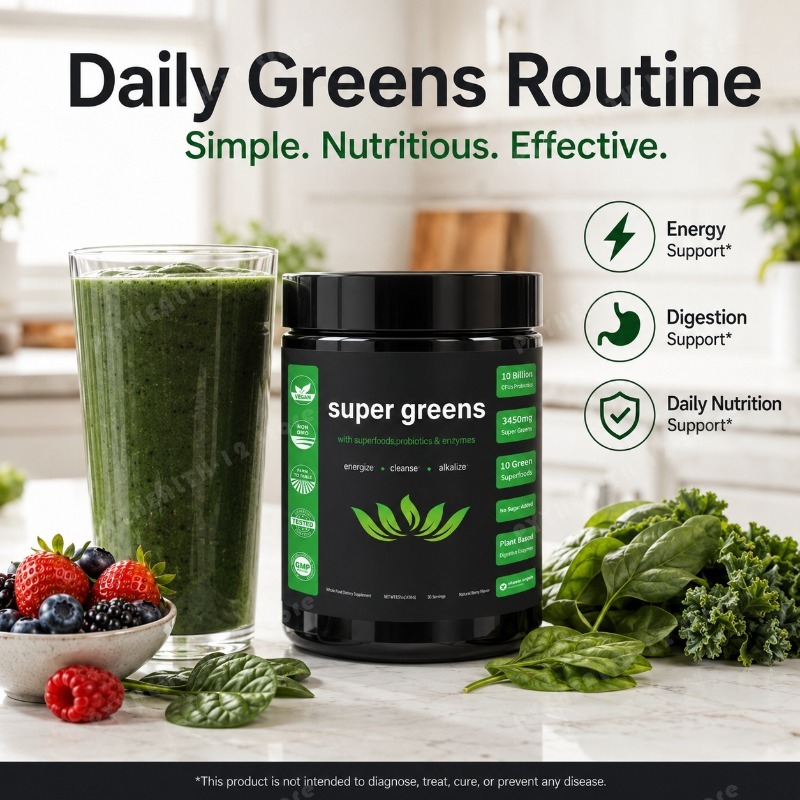 Super Greens Powder with Fruit – обзор и цена Digestive Enzyme Blend