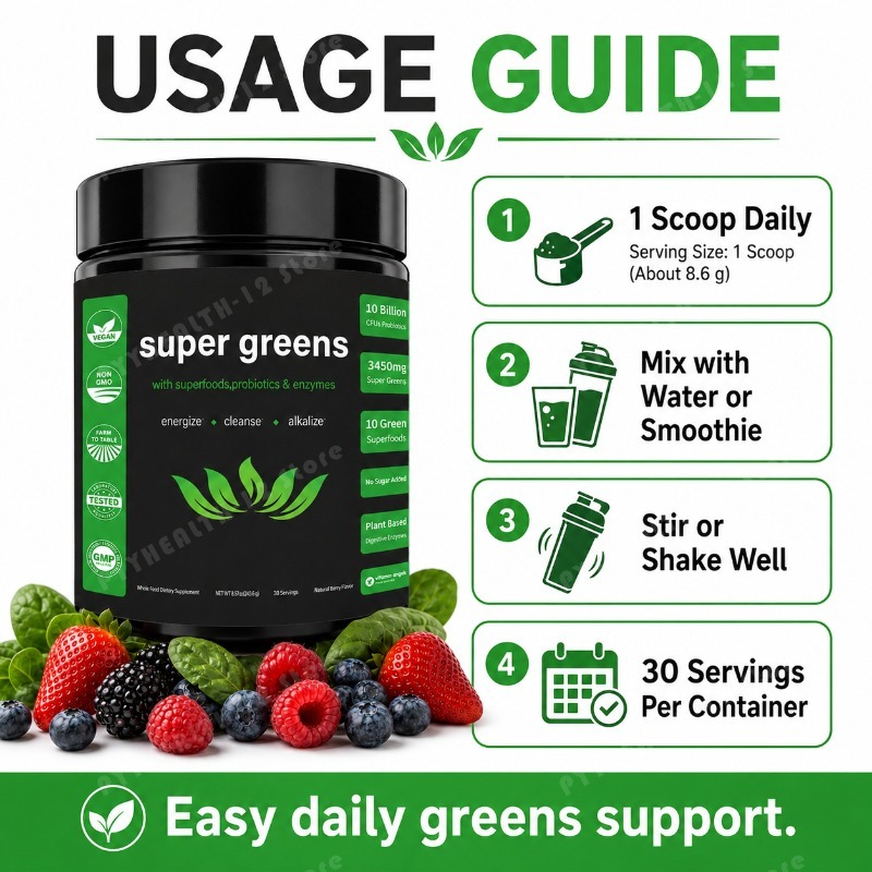Super Greens Powder with Fruit – обзор и цена Digestive Enzyme Blend