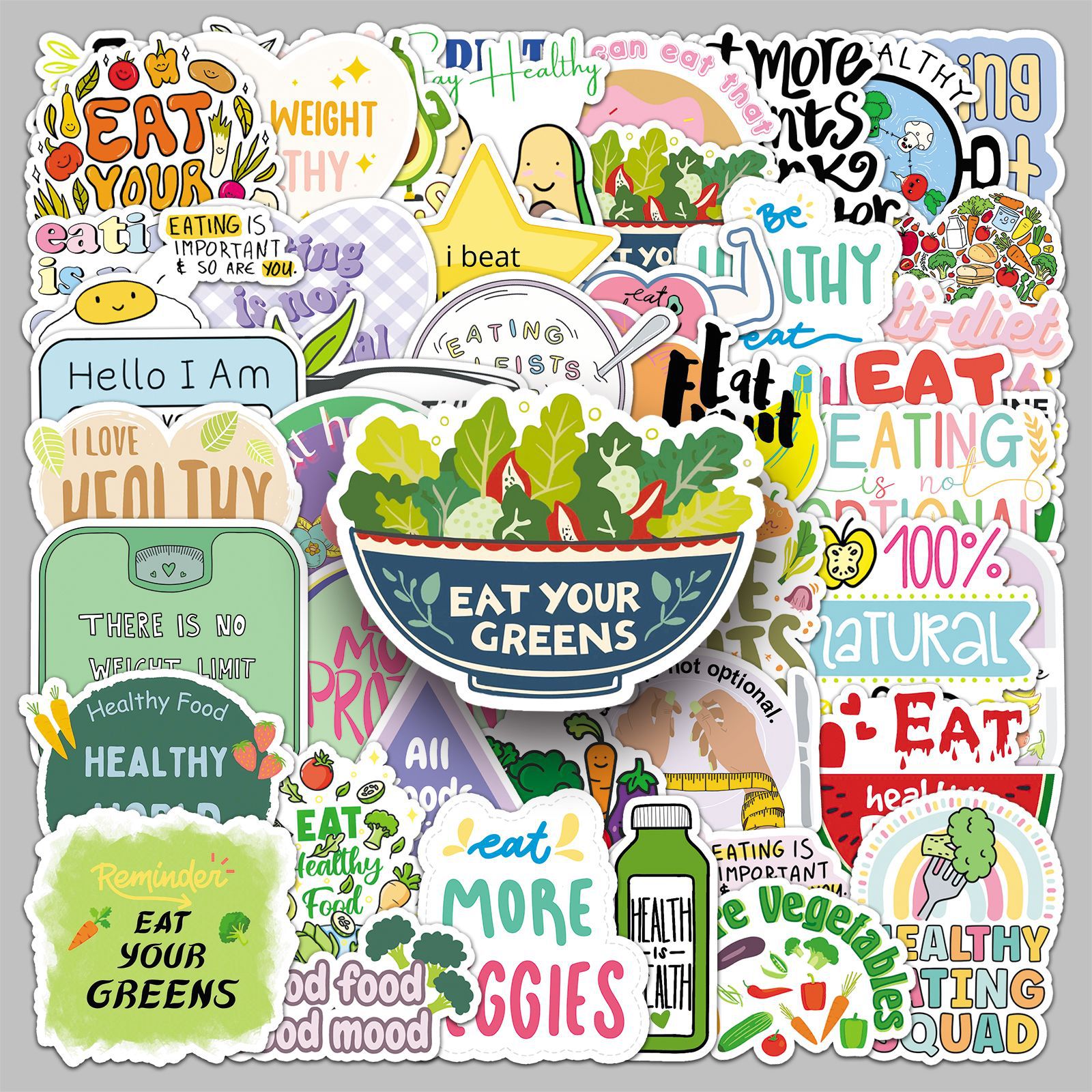 50PCS Healthy Food Stickers fo – обзор и цена Fitness Nutrition Diet