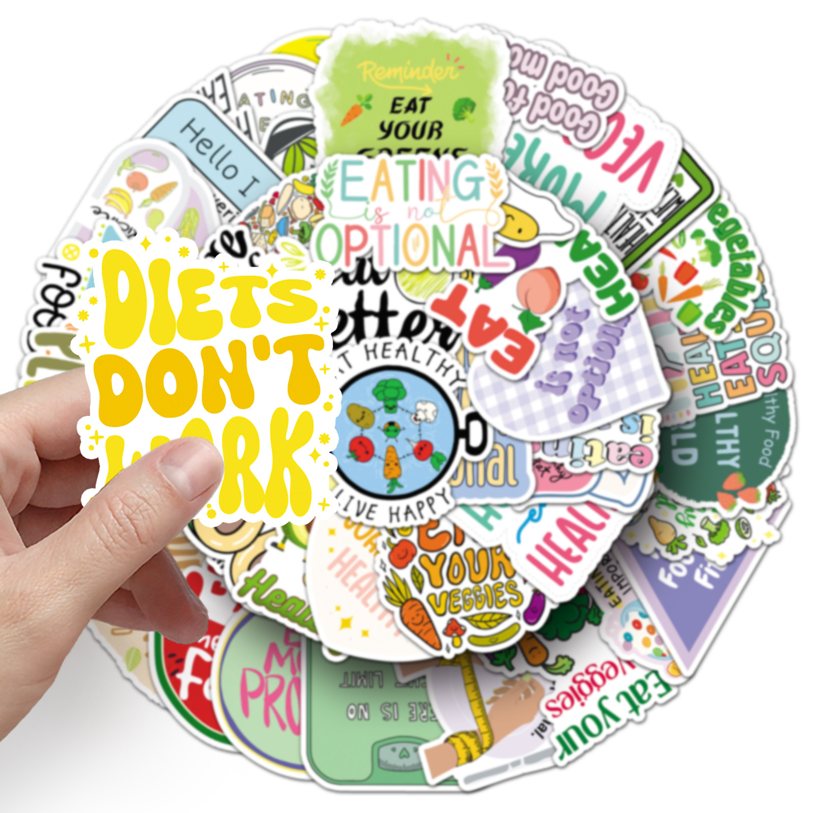 50PCS Healthy Food Stickers fo – обзор и цена Fitness Nutrition Diet