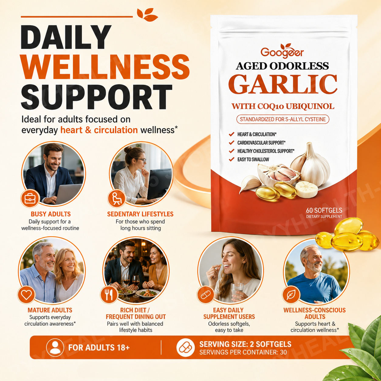 Googeer Aged Odorless Garlic E – обзор и цена Coq10 Ubiquinol Softgel