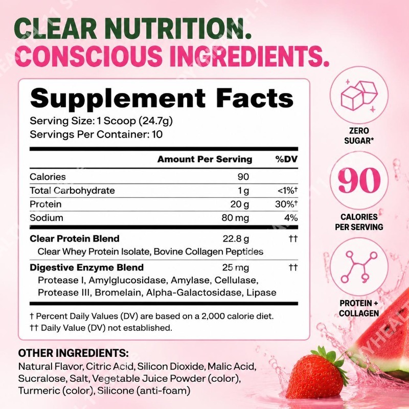 Clear Protein Powder with 20g  – обзор и цена Digestive Enzyme Blend