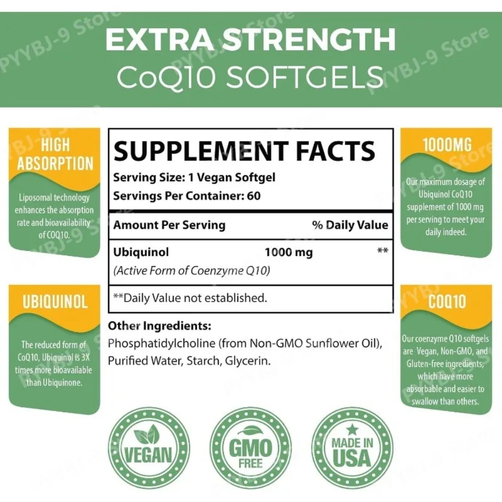 CoQ10 Ubiquinol 1000mg Vegan S – обзор и цена Coq10 Ubiquinol Softgel