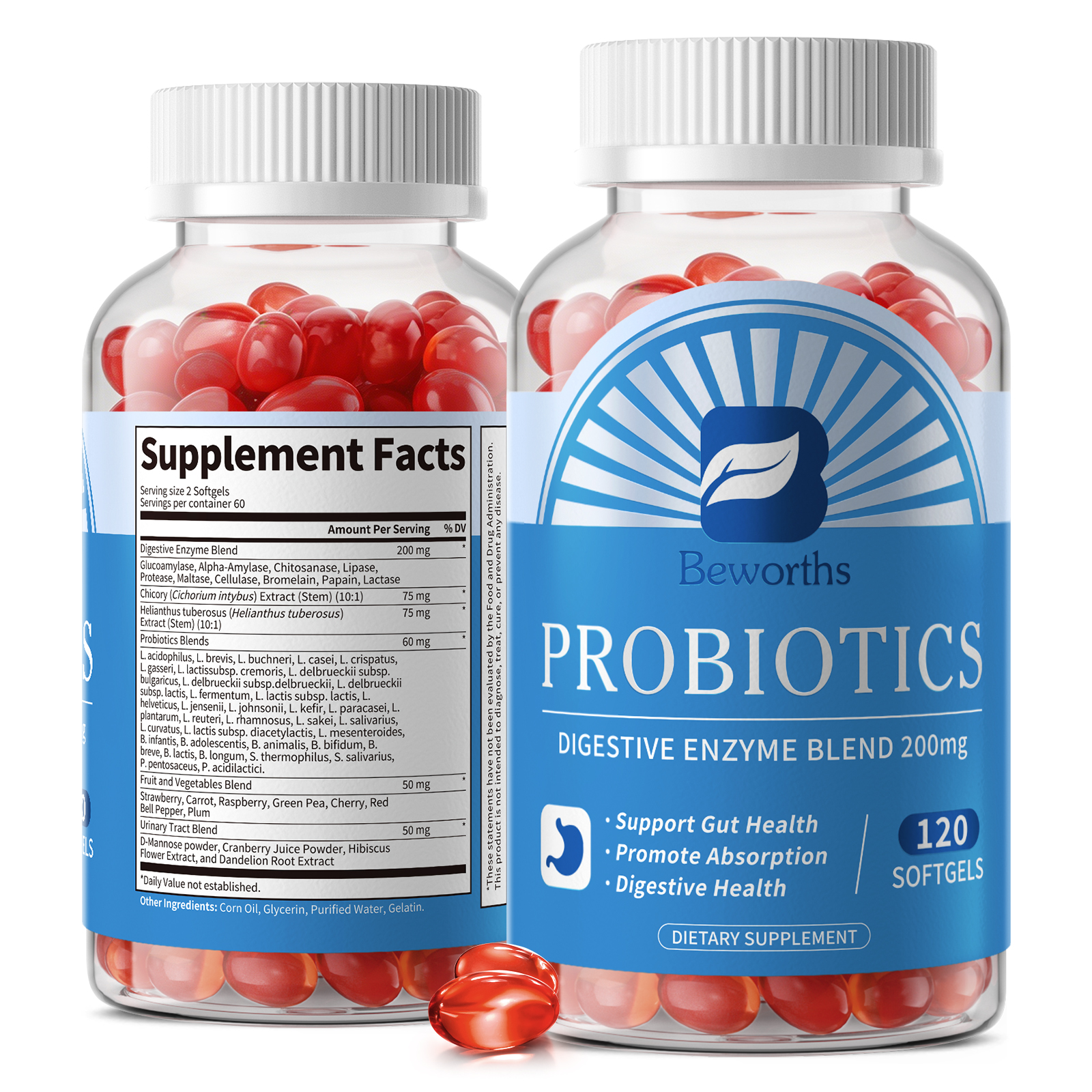 BEWORTHS 120pcs Probiotic Dige – обзор и цена Digestive Enzyme Blend